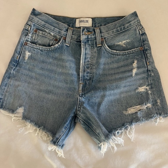 Agolde Parker long cut off shorts in swap meet size 24 - Picture 1 of 3